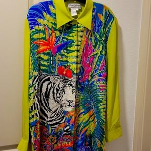 Sequened 100% silk Diane Gilman blouse